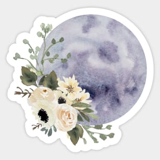 Floral Full Moon Sticker